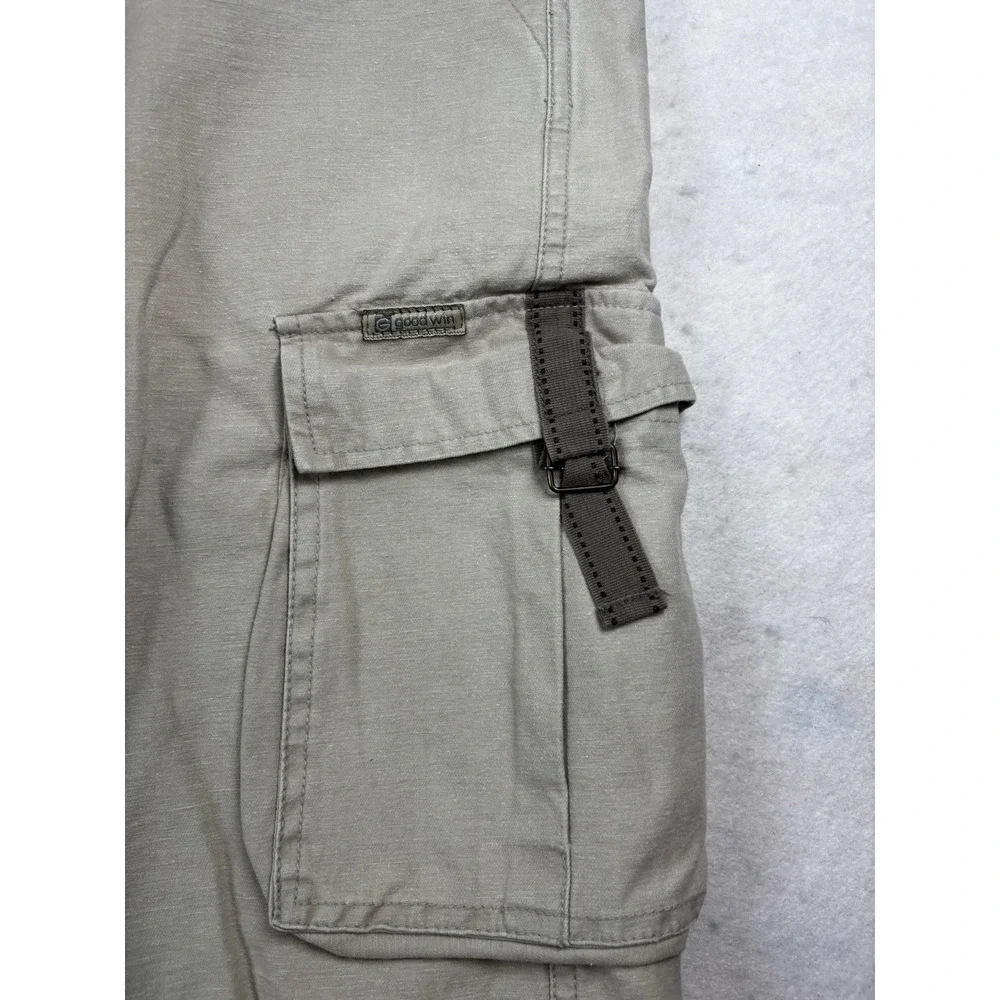 Military Denim Shorts Mens 35x12‎ Khaki Cargo Y2K Pockets
